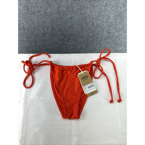 NWT Billabong Women's Size Small Good Vibes Red Bells Bikini Swim Bottoms Tie